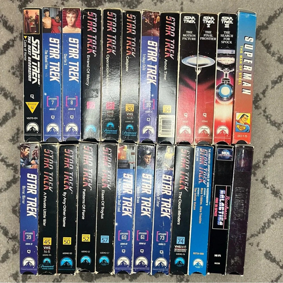 STAR TREK TOS Original Series TNG Battlestar Galactica VHS Incomplete Set Lot - Picture 2 of 16